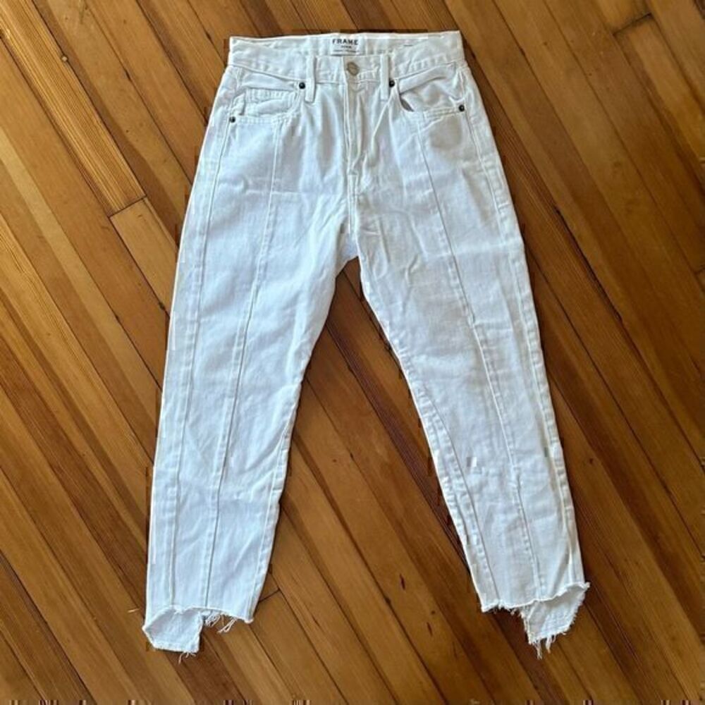 Frame Denim Nouveau Le Mix Jeans in Blanc Mix